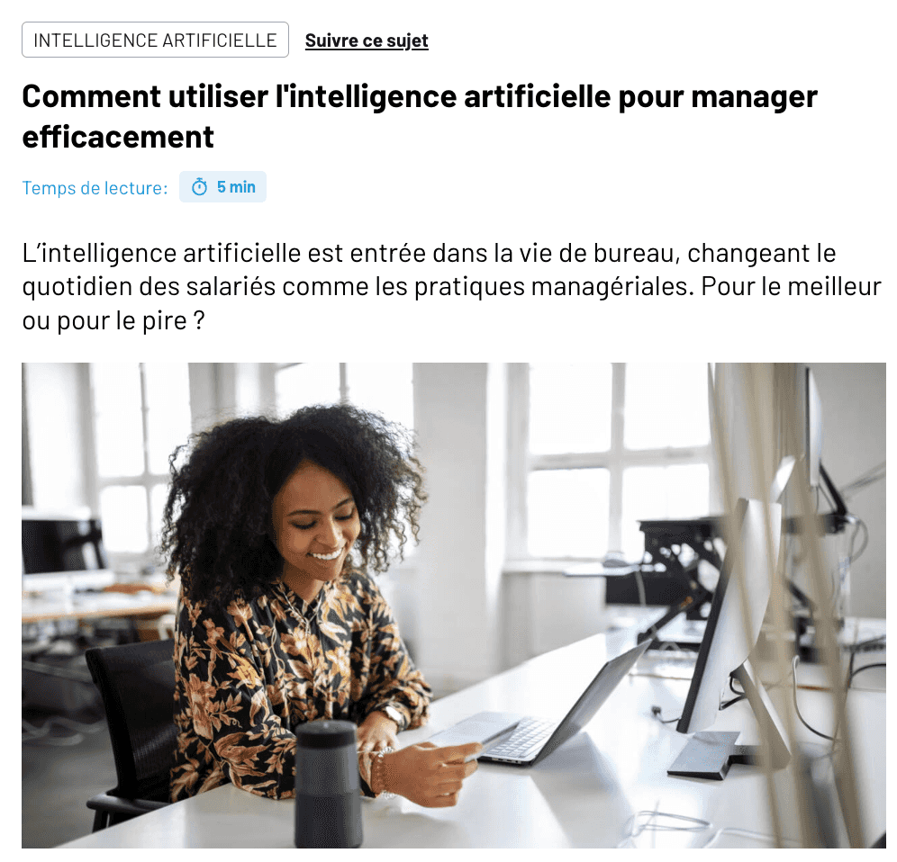 Comment utiliser l’intelligence artificielle pour manager efficacement, Capital Magazine Comment utiliser l’intelligence artificielle pour manager efficacement, Capital Magazine